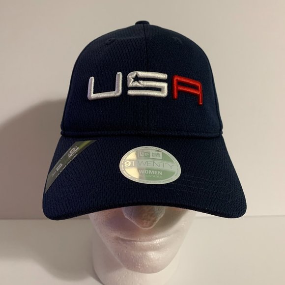 New Era 9Twenty Adjustable Hat USA 2020 US Ryder Cup Golf Blue Navy Womens Cap - Picture 1 of 9